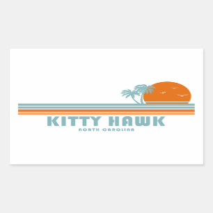 Kattunge Hawk North Carolina Sol Handflatan Träd Rektangulärt Klistermärke