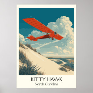 Kattunge Hawk North Carolina Vintage Flight Art Poster