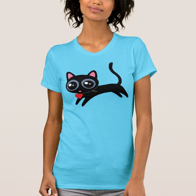 Kattunge Heart Thief Cute Gift for Girl T Shirt (Framsida)