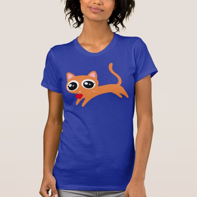 Kattunge Heart Thief Cute Gift for Girls T Shirt (Framsida)
