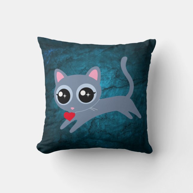 Kattunge Heart Thief Cute Gift Kudde (Framsida)