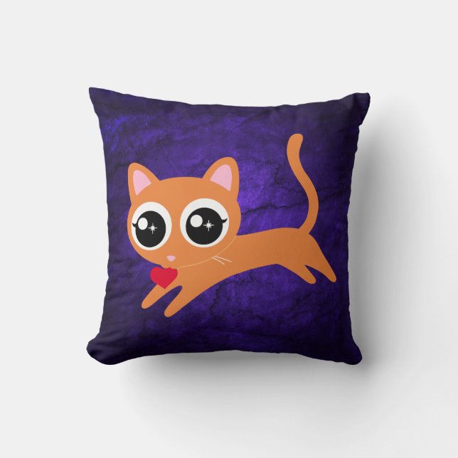 Kattunge Heart Thief Cute Gift Kudde (Framsida)