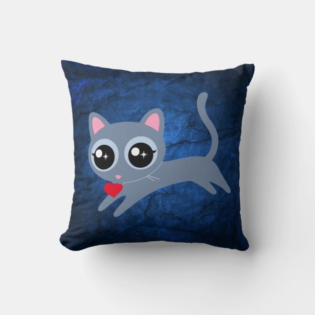 Kattunge Heart Thief Cute Gift Kudde (Framsida)