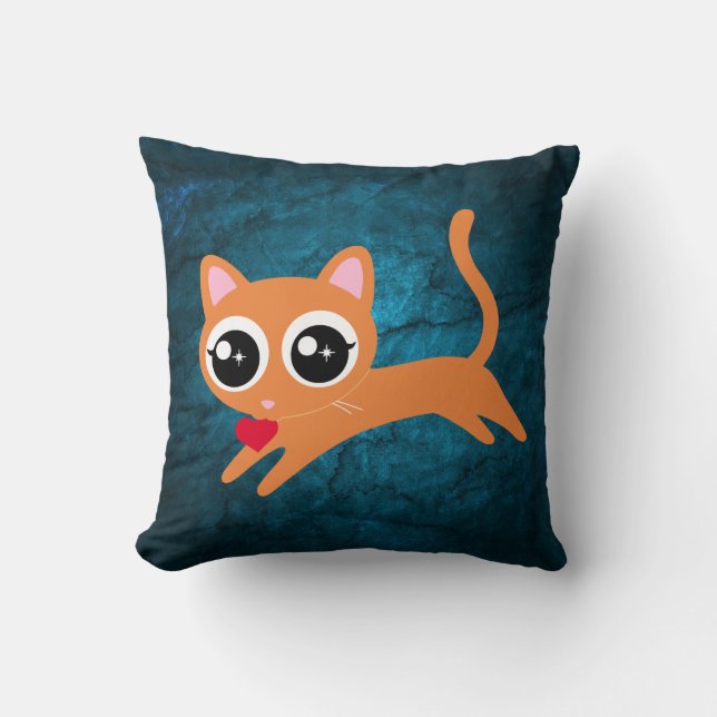 Kattunge Heart Thief Cute Gift Kudde (Framsida)