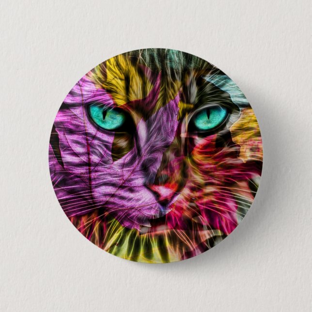 Kattunge Höst löv färgbildartsdesign Knapp (Framsida)