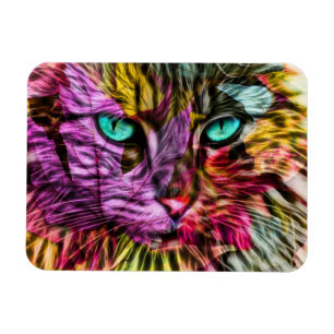 Kattunge Höst löv färgbildartsdesign Magnet