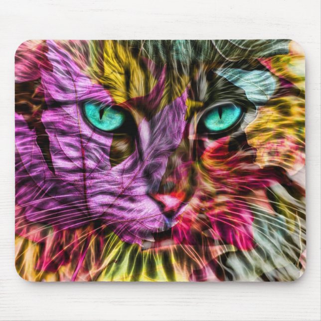 Kattunge Höst löv färgbildartsdesign Musmatta (Framsidan)