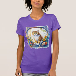 Kattunge i blomsterfönstret t shirt