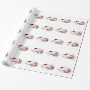Kattunge i den Santa hatten Presentpapper