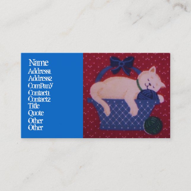 Kattunge i en basketaffär/profilerar kortet visitkort (Framsida)