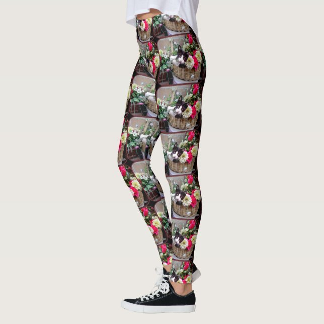 Kattunge i en korg leggings (Vänster)