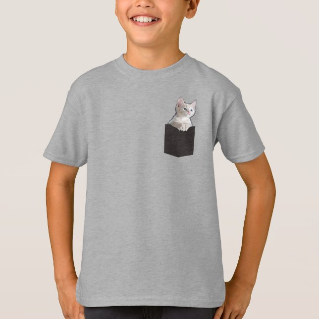 Kattunge i fickan t shirt (Framsida)