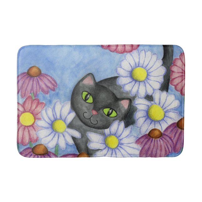 Kattunge i Flowers Bath Mat Badrumsmatta (Framsidan)