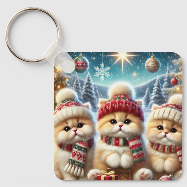 Kattunge i juldekretet och Snö Nyckelring (Framsida)