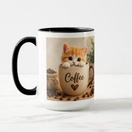 Kattunge i kaffekopp charm