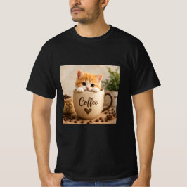 Kattunge i kaffekopp charm t shirt