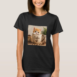 Kattunge i kaffekopp charm t shirt