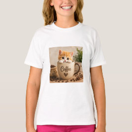 Kattunge i kaffekopp charm t shirt
