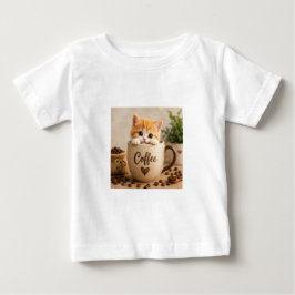 Kattunge i kaffekopp charm t shirt