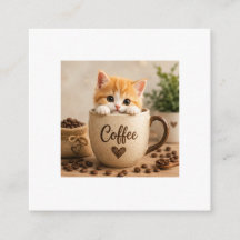 Kattunge i kaffekopp charm