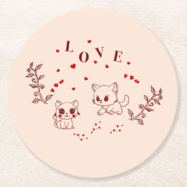 KATTUNGE i KÄRLEK Underlägg Papper Rund