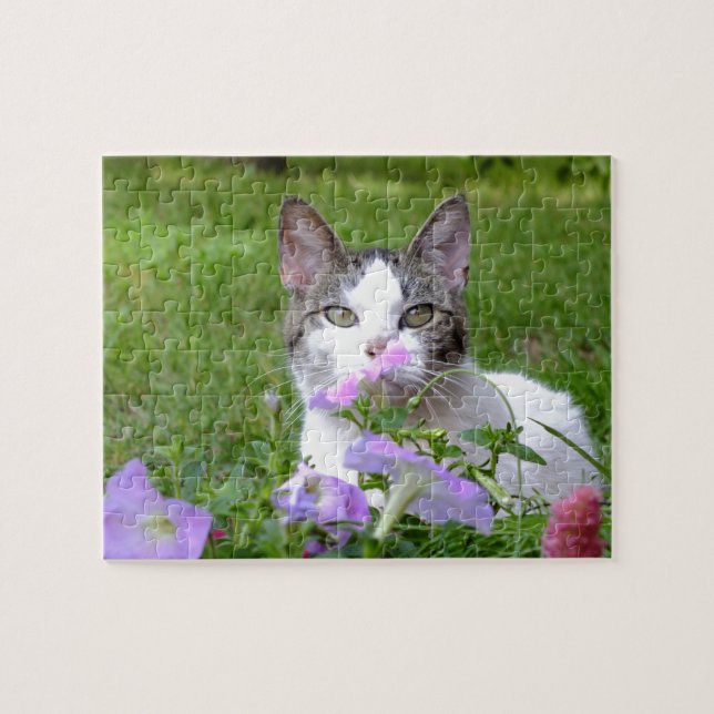 Kattunge i Petunias Puzzle Pussel (Horisontell)