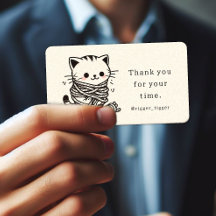 Kattunge i rep, visitkort