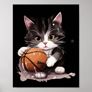 Kattunge i smoking leker Sketll sportfans  Poster