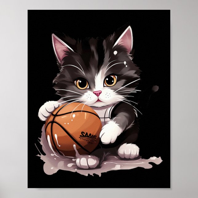 Kattunge i smoking leker Sketll sportfans  Poster (Framsidan)