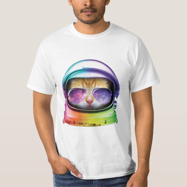 Kattunge i utrymme t-shirt (Framsida)