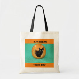 Kattunge in Pumpkin Tote Bag Tygkasse