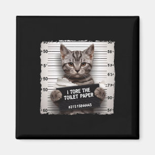 Kattunge Jail Photo I förstörde Toilet Pappert Dål Magnet