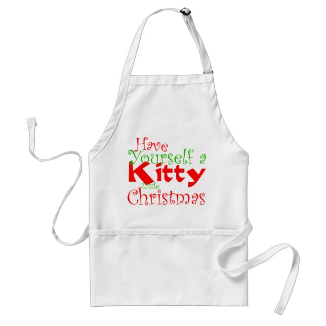 Kattunge jul Helgdag Apron Förkläde (Framsidan)