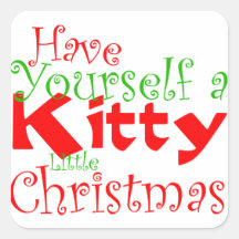 Kattunge jul Helgdag Pet Sticker