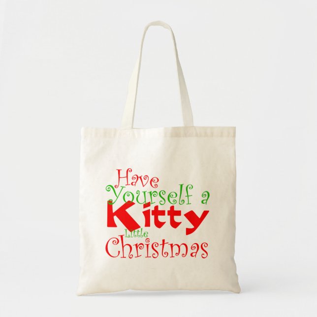 Kattunge jul Helgdag Tote Bag Tygkasse (Framsidan)