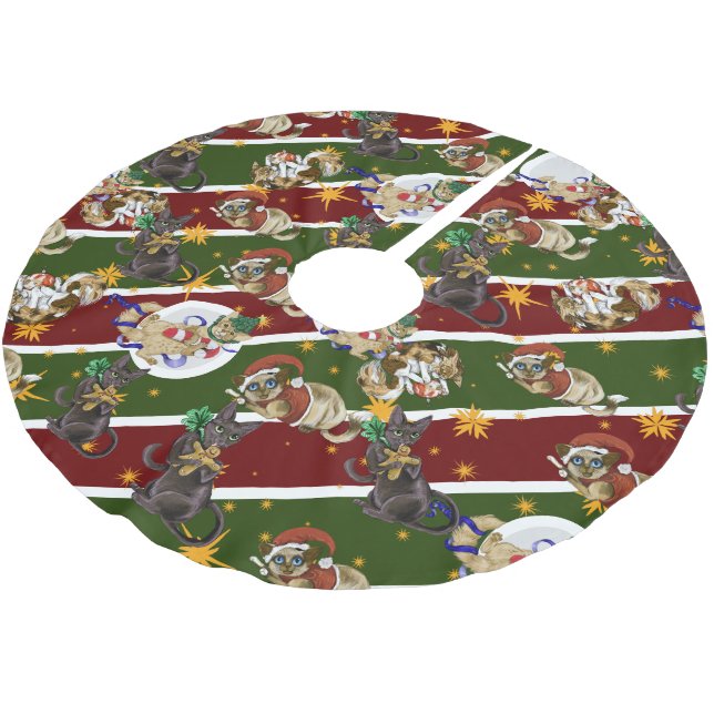 kattunge jul  julgransmatta borstad polyester (Vinklad)