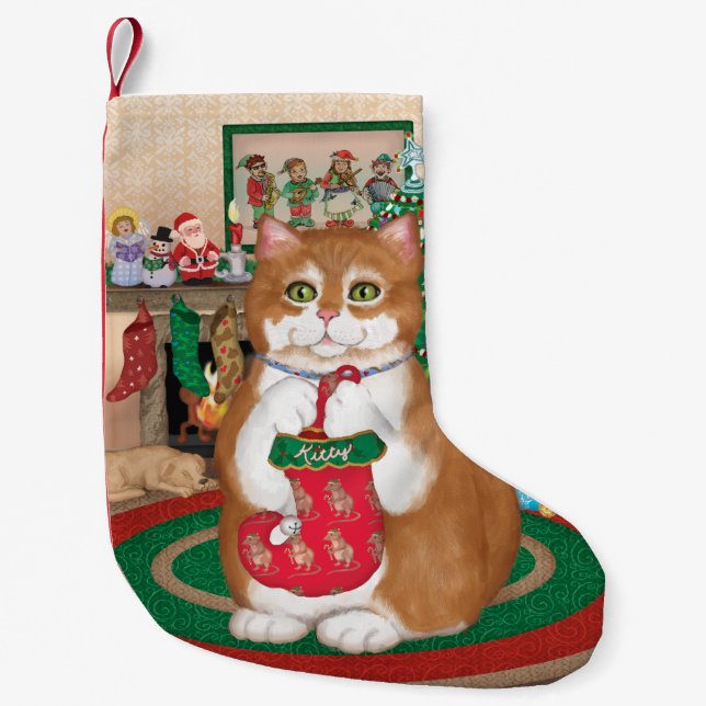 Kattunge jul Stocking Liten Julstrumpa (Framsidan)