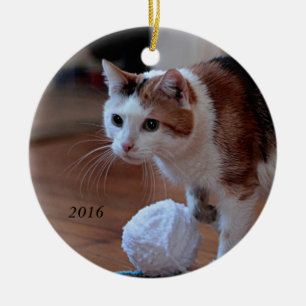 Kattunge Julgransprydnad Keramik