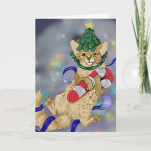 Kattunge julkort helgkort