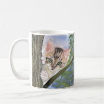 Kattunge kaffe eller te kopp