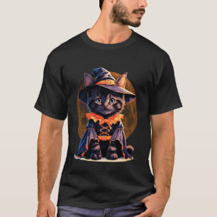 Kattunge Kalle Halloween Häxa Kostym & Moon Esteti T Shirt