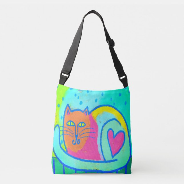 Kattunge Kärlek Abstrakt Art Tote Bag Axelväska (Framsida)