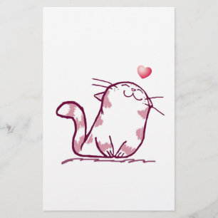 Kattunge Kärlek Brevpapper