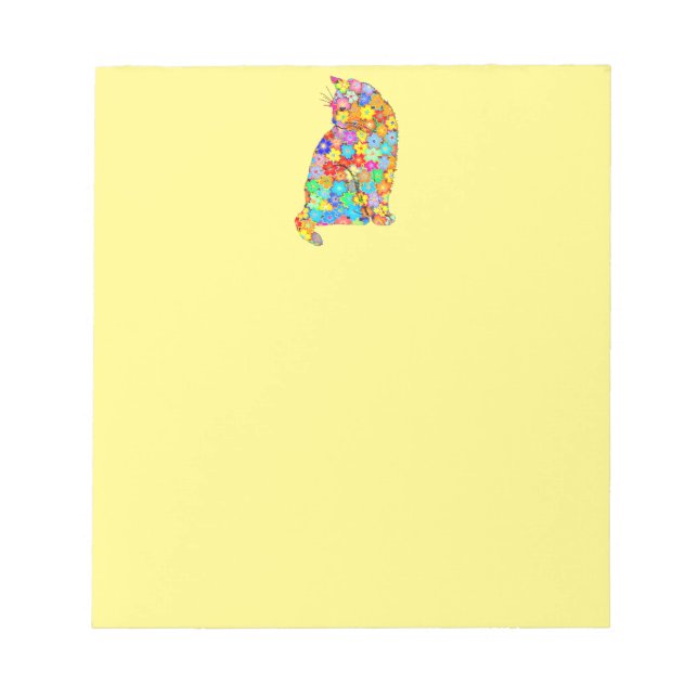 Kattunge Kärlek Flowers och Tassar i Abstrakten Anteckningsblock (Framsida)