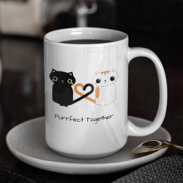 Kattunge Kärlek Heart Svan Kaffemugg