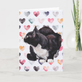 Kattunge Kärlek Tuxedo Cat Art-gratulationskort Kort