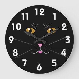 Kattunge Kat Clock Stor Klocka