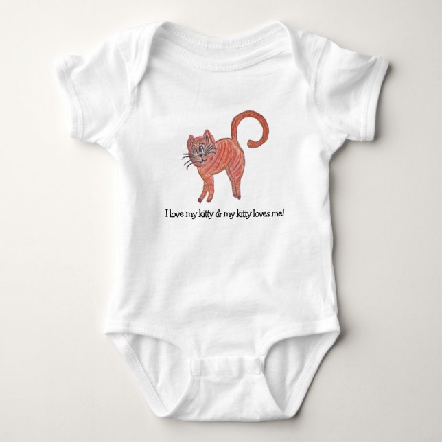 Kattunge Katt Kärlek Ny Bebis Shower Kid Barn Barn T Shirt (Framsida)