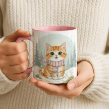 Kattunge Katt Mugg, Akvarell Katt Älskare Present