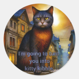 Kattunge Kibble Runt Klistermärke